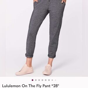 lululemon Heathered Gray On The Fly Pant size 8